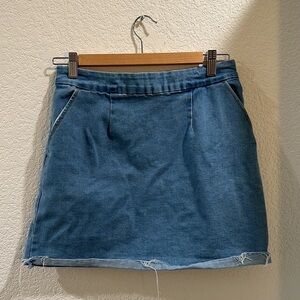 FOREVER 21 Skirts | Denim Minimalist Mod Distressed Women’s Mini Skirt | Large